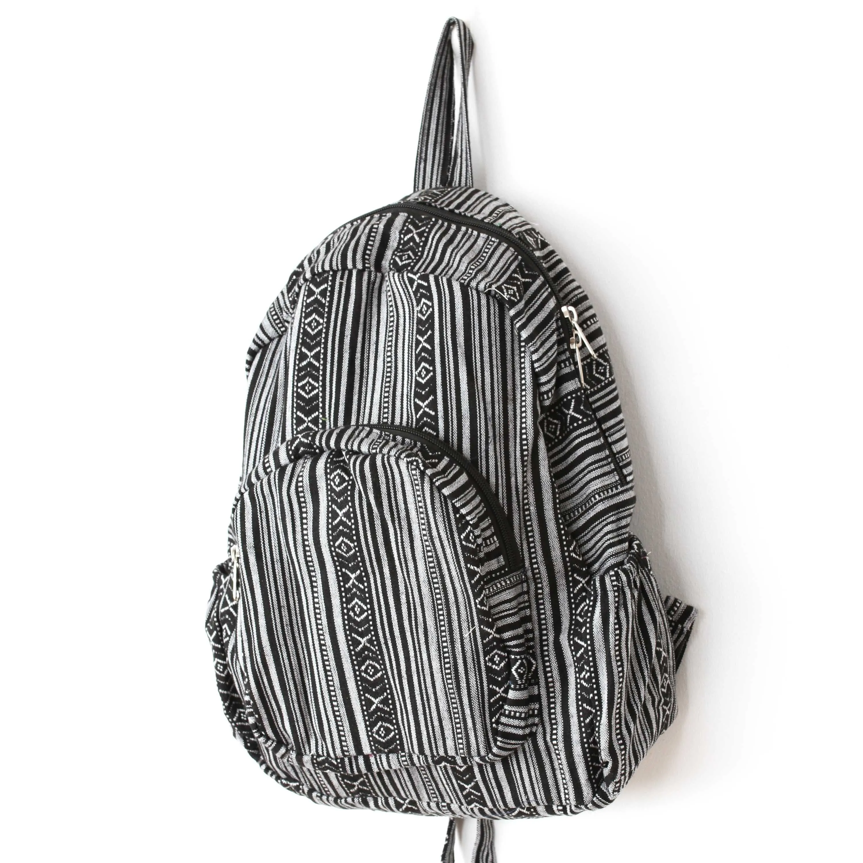 Boho Style Thailand Cotton Backpack-Green Row