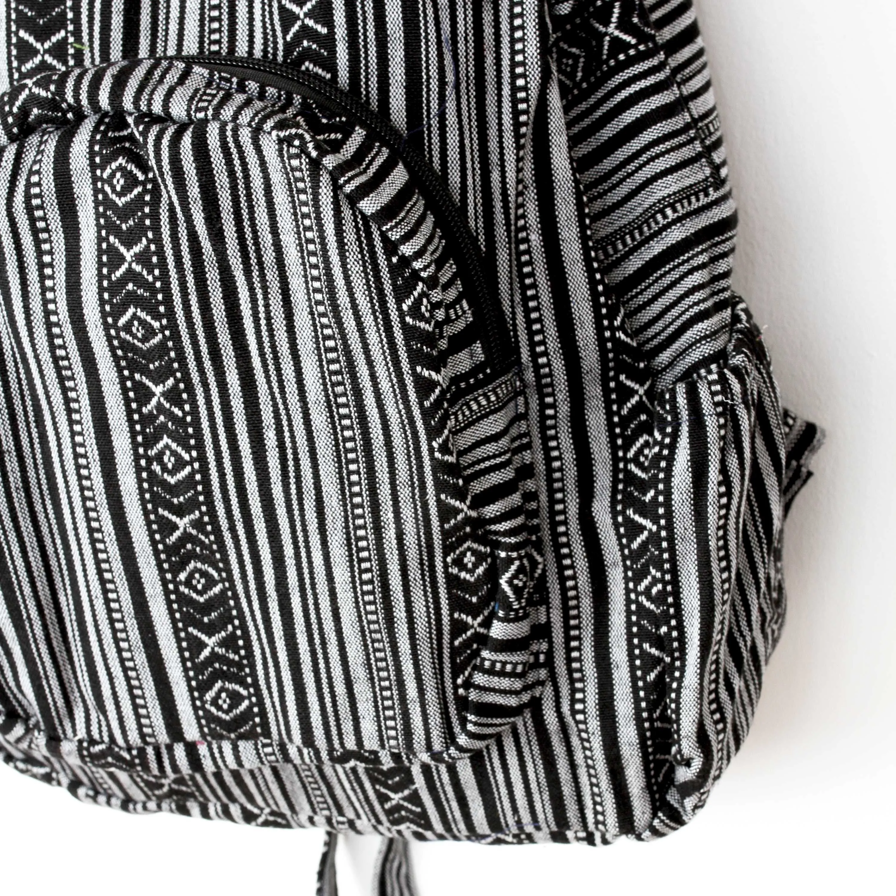 Boho Style Thailand Cotton Backpack-Green Row
