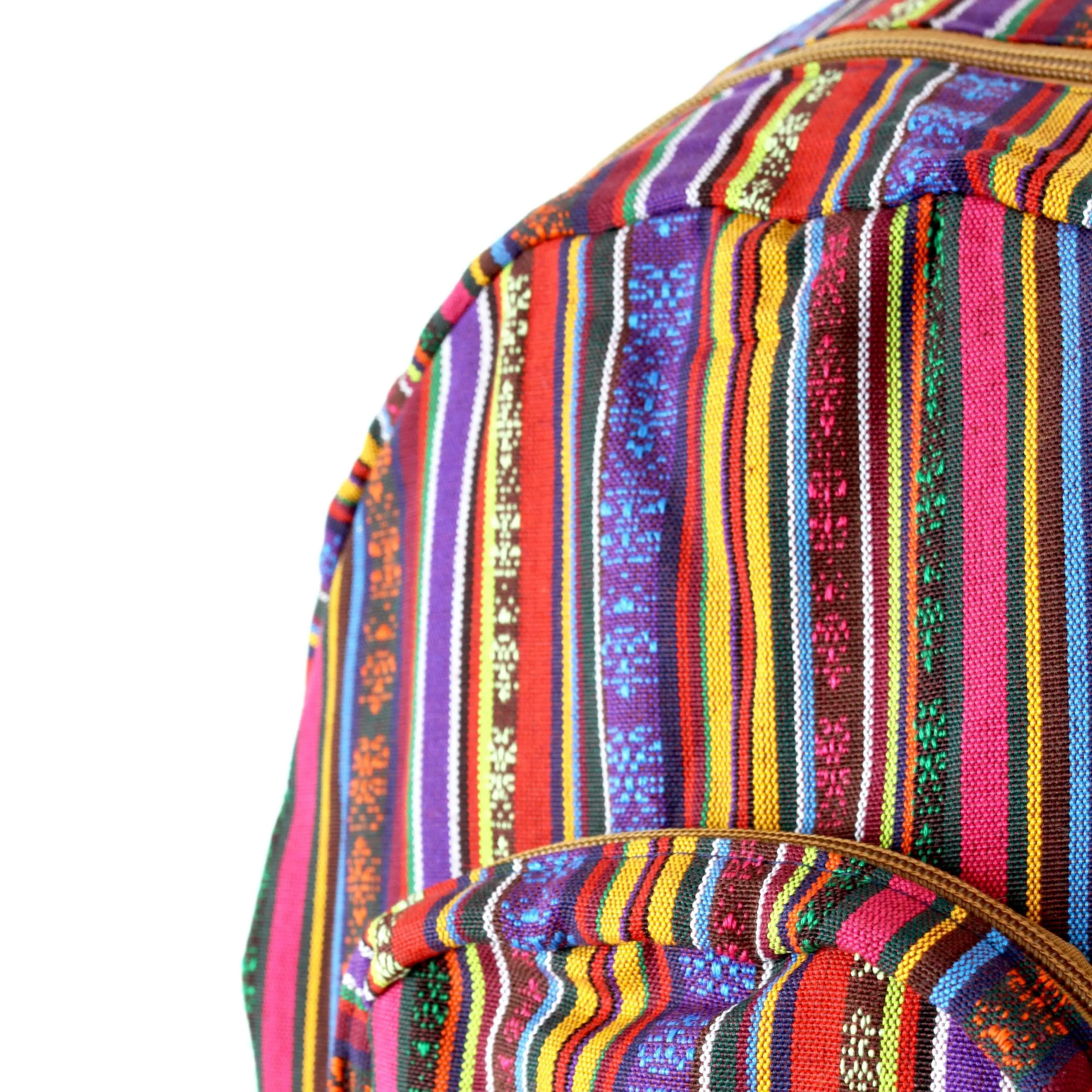 Boho Style Thailand Cotton Backpack-Green Row