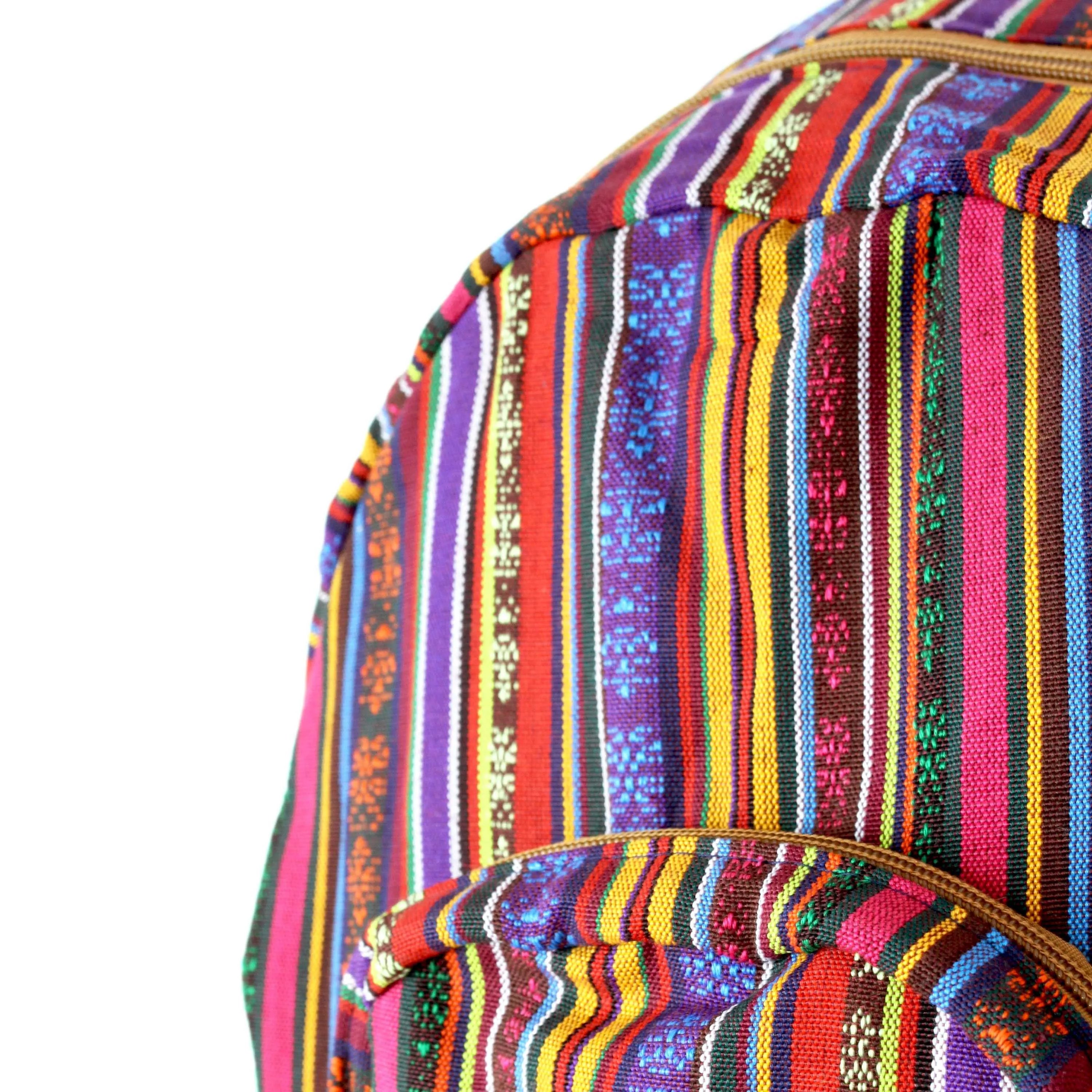Boho Style Thailand Cotton Backpack-Green Row
