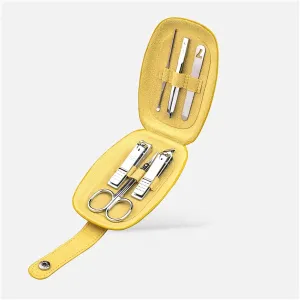 BONAD Toenail Clippers Nail Clippers,Mini Manicure Set Nail Clipper Set 6 in 1 Stainless Steel Pedicure Care Grooming Kit ​with Portable Travel Case Nail Clipper Set (Color : Yellow)