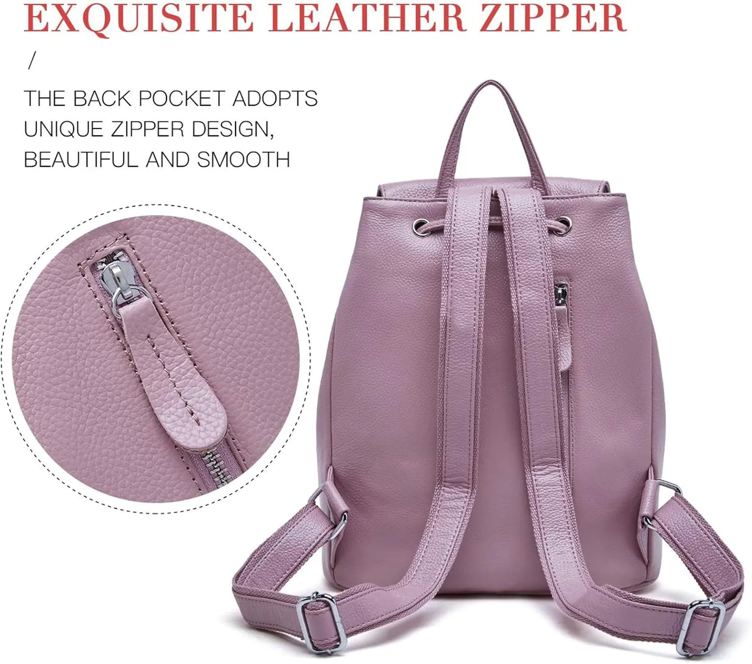 BOYATU Leather Backpack Purse for Women - Elegant Ladies Genuine Leather Travel Shoulder Bag Handbag