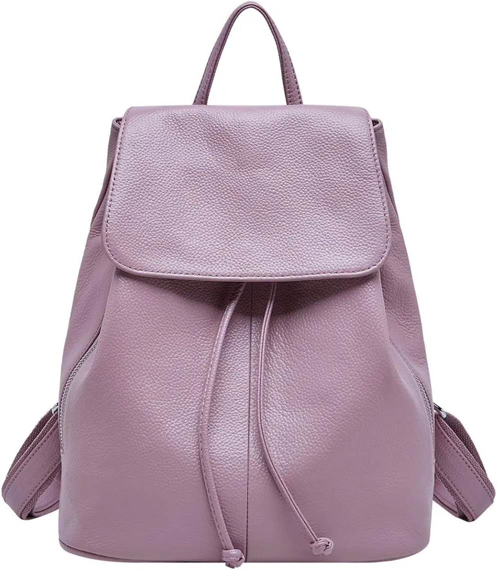BOYATU Leather Backpack Purse for Women - Elegant Ladies Genuine Leather Travel Shoulder Bag Handbag