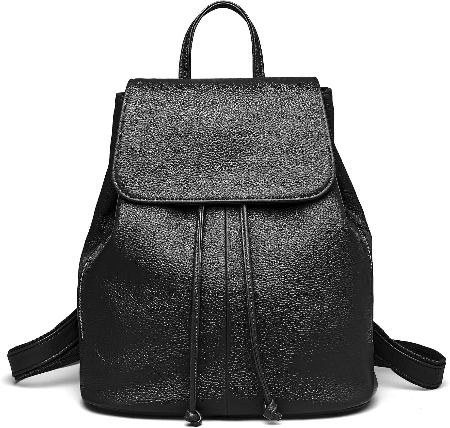 BOYATU Leather Backpack Purse for Women: Ladies Travel Fashion Back Pack - Genuine Leather Bag Casual Handbags for Work (Black)