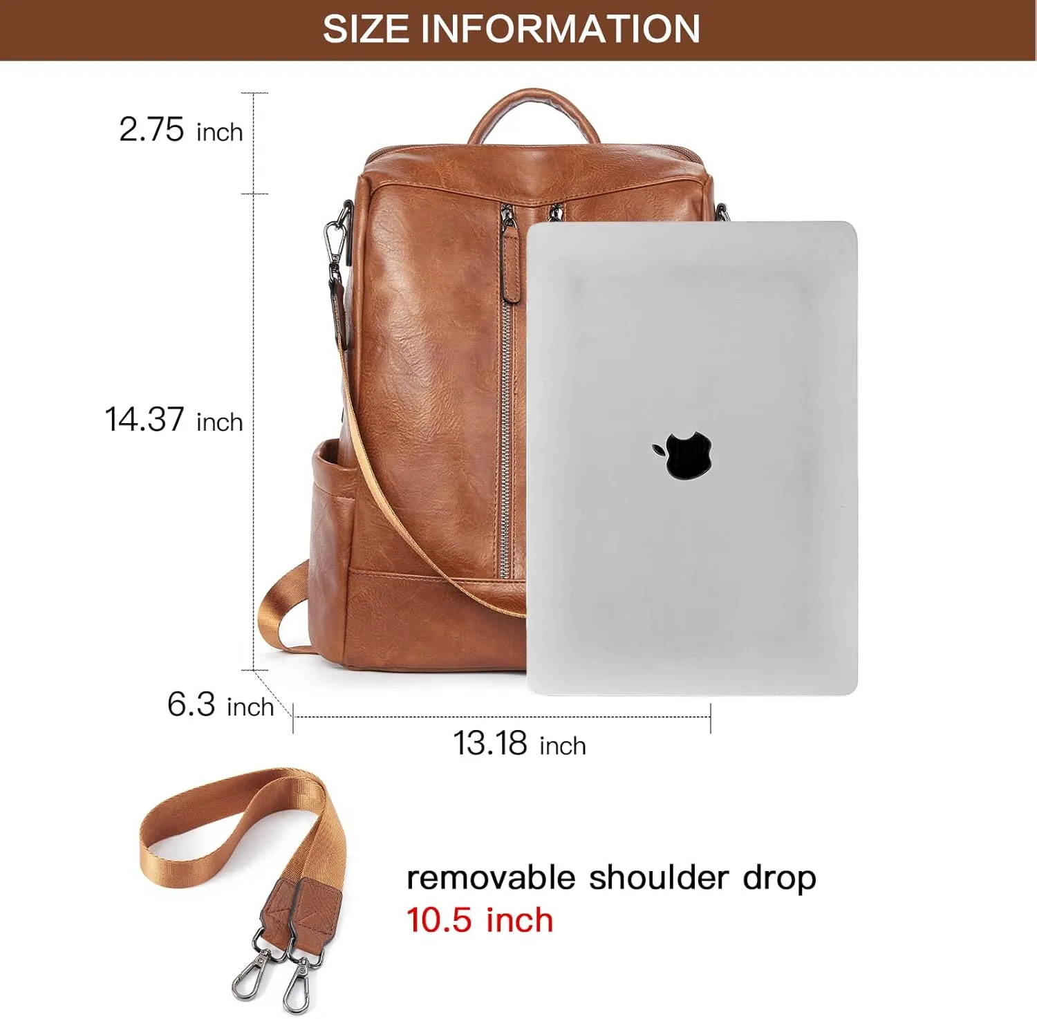 BROMEN Backpack Purse Leathe Backpack for Women Anti-theft Bookbag Purse Fashion Shoulder Handbag Backpack Women