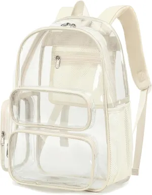 BTOOP Clear Backpack Heavy Duty Transparent Bag 17" See Through BookBag for Women Men Adults Work Festival Sports Travel