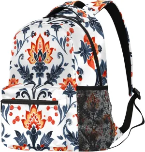 Budxapjw Indian Mandala Travel Laptop Backpack for Women Men Ethnic Flower Waterproof Bag with Adjustable Padded Shoulder Straps for Business Work Travel Hiking Camping