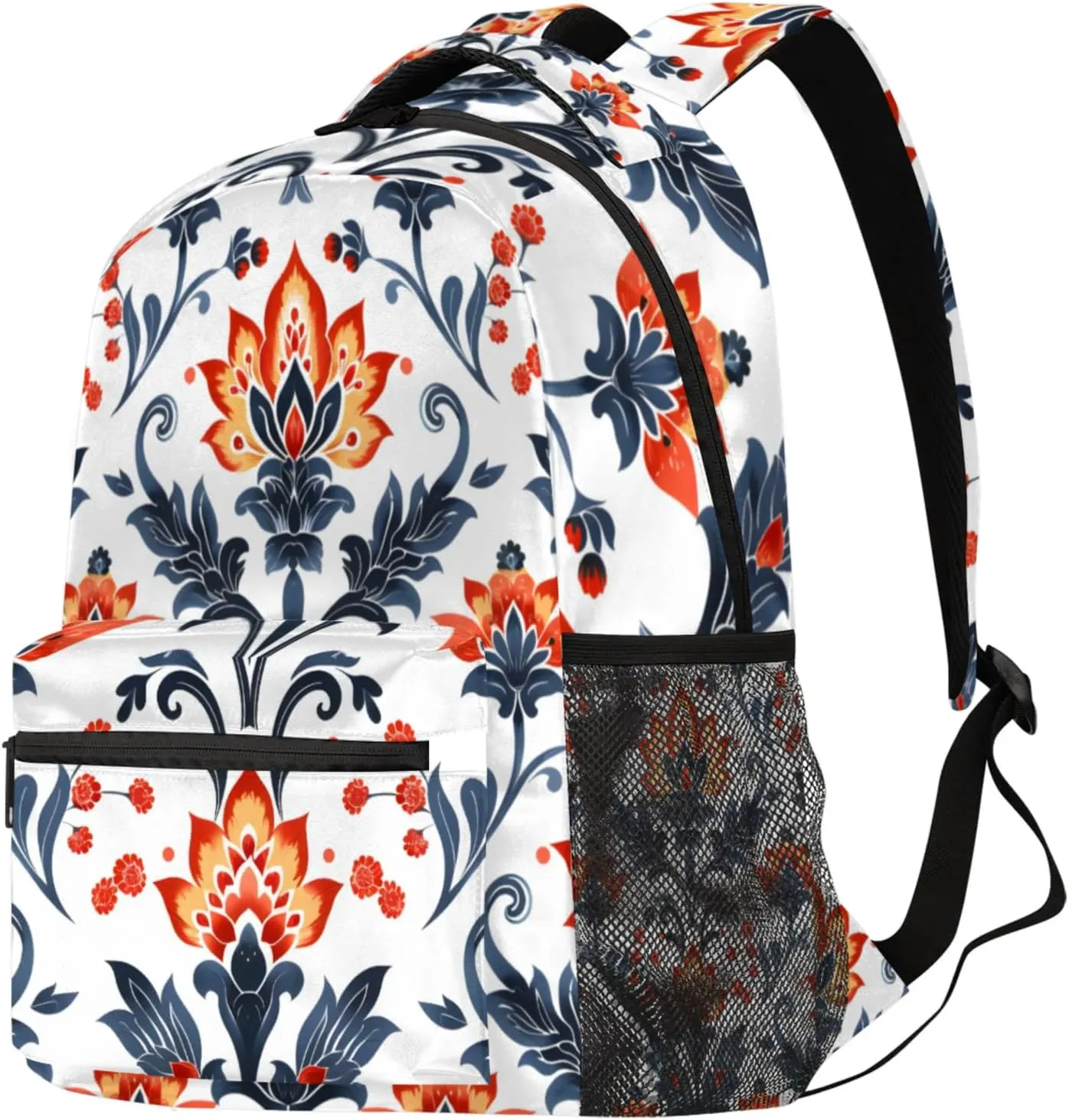 Budxapjw Indian Mandala Travel Laptop Backpack for Women Men Ethnic Flower Waterproof Bag with Adjustable Padded Shoulder Straps for Business Work Travel Hiking Camping