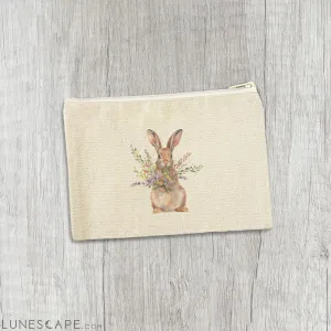 Bunny Bouquet - Canvas Zipper Pouch