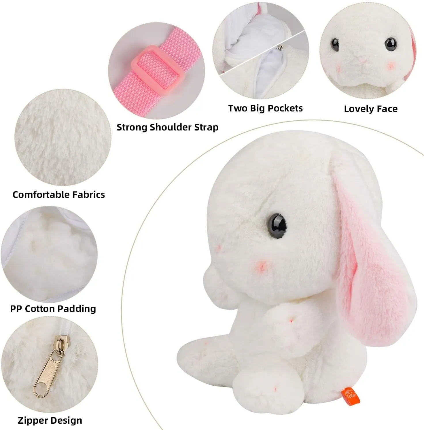 Bunny Large Backpack Plush Stuffed Lop Rabbit Backpack,Best Gift 22Inches