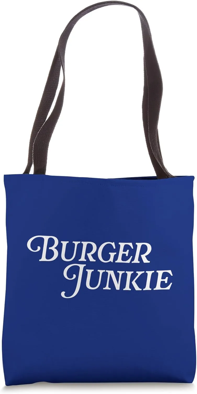 Burger Junkie Funny Hamburger Meat Beef Patty Cheeseburger Tote Bag
