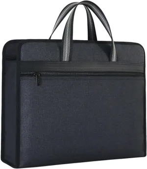 Business A4 Bag Handbag Zip Canvas Pack Multi Layer Thickened Men's Office Bag