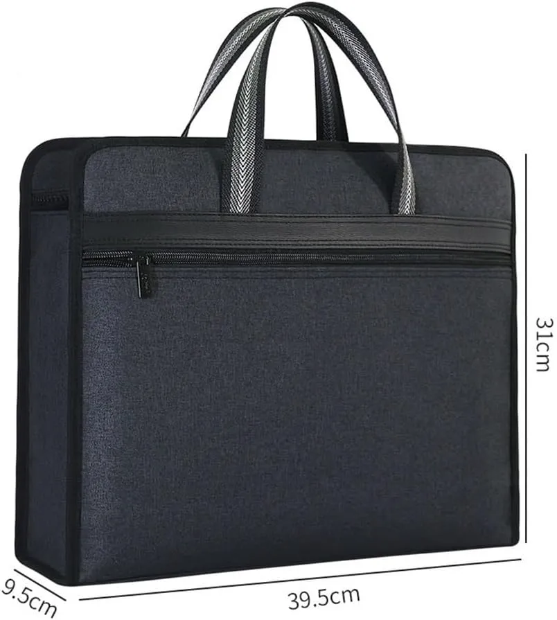 Business A4 Bag Handbag Zip Canvas Pack Multi Layer Thickened Men's Office Bag