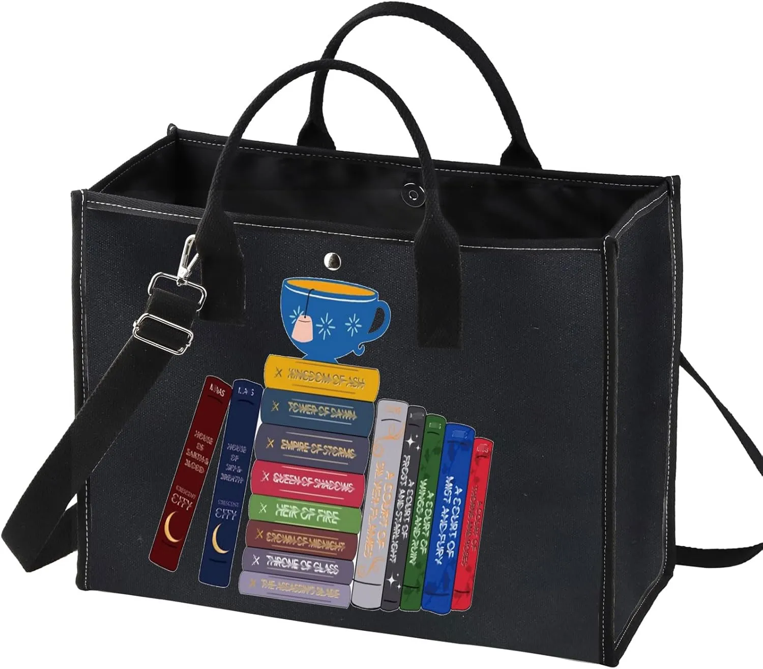 BWWKTOP Bookworm Canvas Tote Bag Night Book Gifts Readers Shoulder Bag Bookish Merchandise