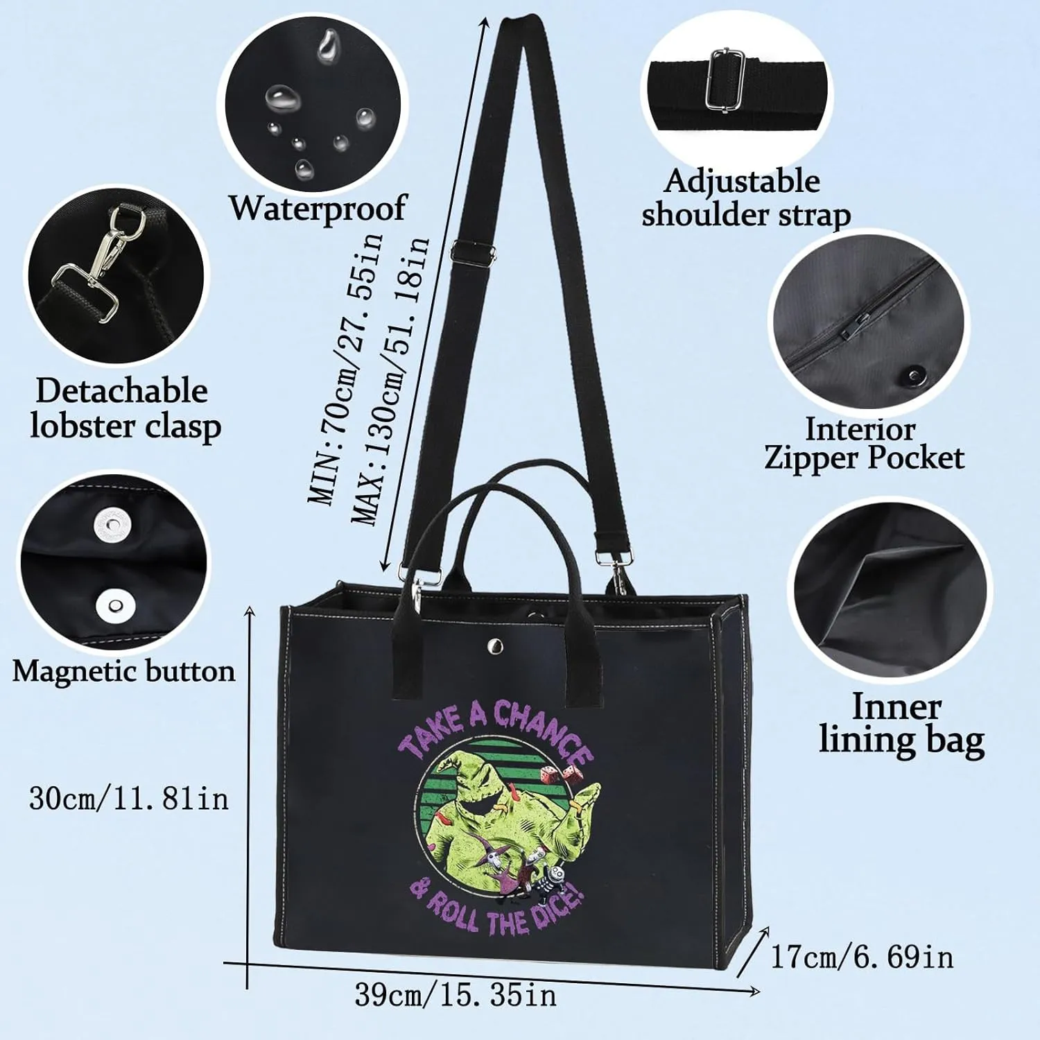 BWWKTOP Funny Oogie Tote Bag - Oogie Fans Gift, Take a Chance And Roll The Dice Shoulder Bag