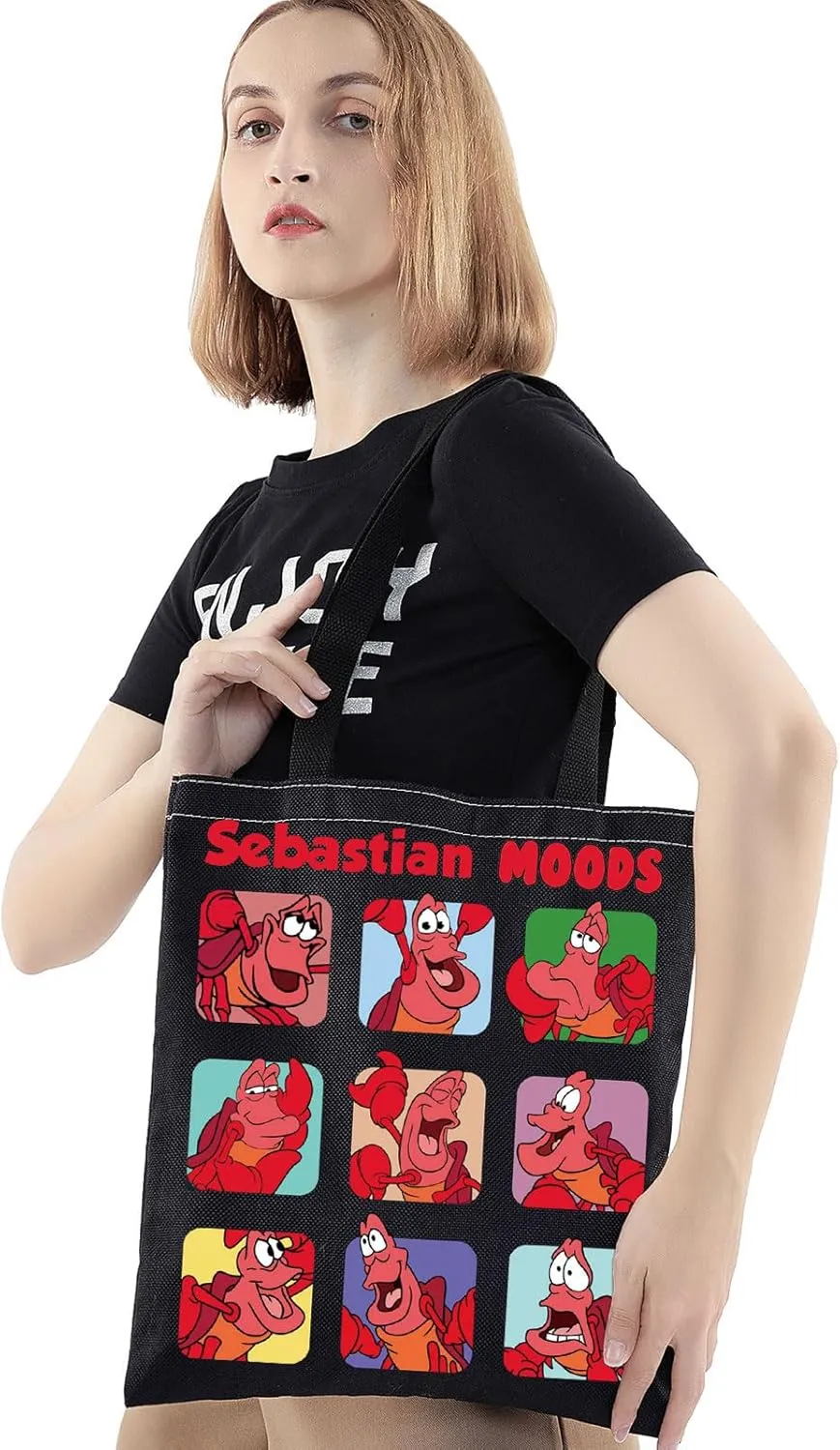 BWWKTOP Sebastian Crab Tote Bag Sebastian Fans Gift Sebastian Moods Shoulder Bag Sebastian Merchandise