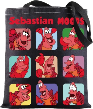 BWWKTOP Sebastian Crab Tote Bag Sebastian Fans Gift Sebastian Moods Shoulder Bag Sebastian Merchandise