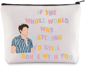 BWWKTOP Singer Lyrics Makeup Bag Singer Album Gifts If The Whole World Was Watching I'd Still Dance With You Makeup Zipper Pouch Bag