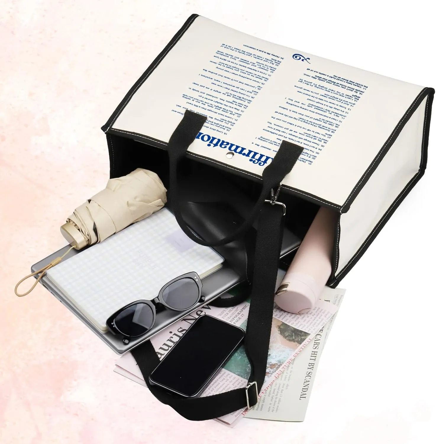 BWWKTOP Song Lyrics Canvas Tote Bag Singer Album Inspired Gifts Singer Fans Shoulder Bag For Fans (affirmation BG)