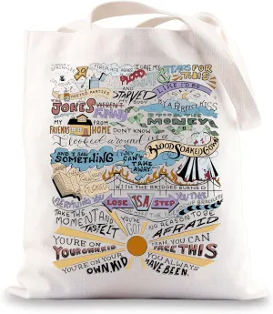 BWWKTOP Song Lyrics Canvas Tote Bag Singer Fans Gift Song Lyrics Inspired Shoulder Bag Singer Merchandise