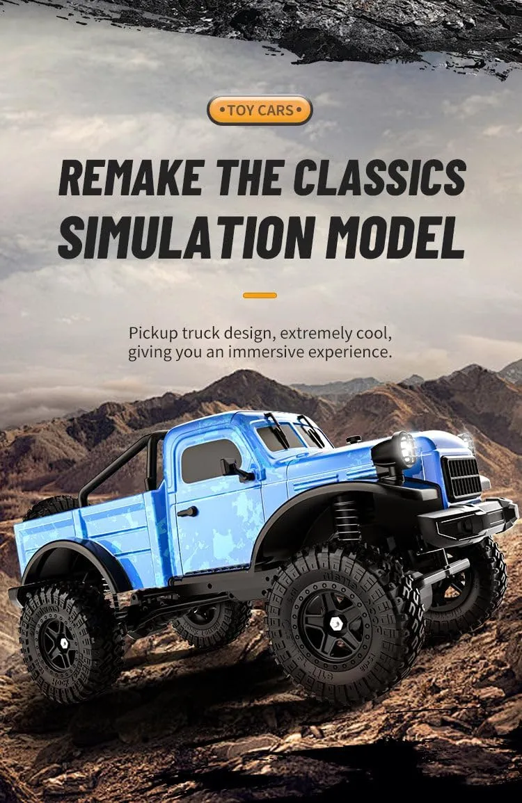 C8813 1/18 Scale RC Crawler, 12KM/H High Speed Car, 4WD Waterproof Remote Control Truck All-Terrain Rock Climbing Vehicle, for Adults (Gray/3 Battery)