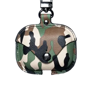 Camouflage Business Leather AirPods Case