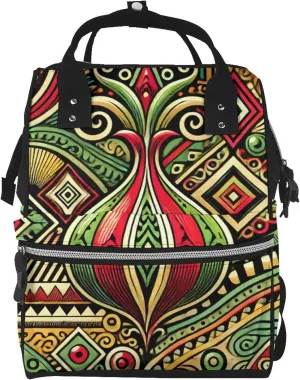 Canvas Bag Large Capacity Backpack For Women Ankara Red Green Black Onion Travel Back Pack With Pockets