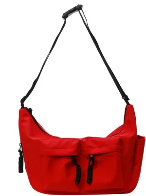Canvas Crossbody Crescent Bag for Women Men, Lightweight Hobo Purse with Adjustable Strap