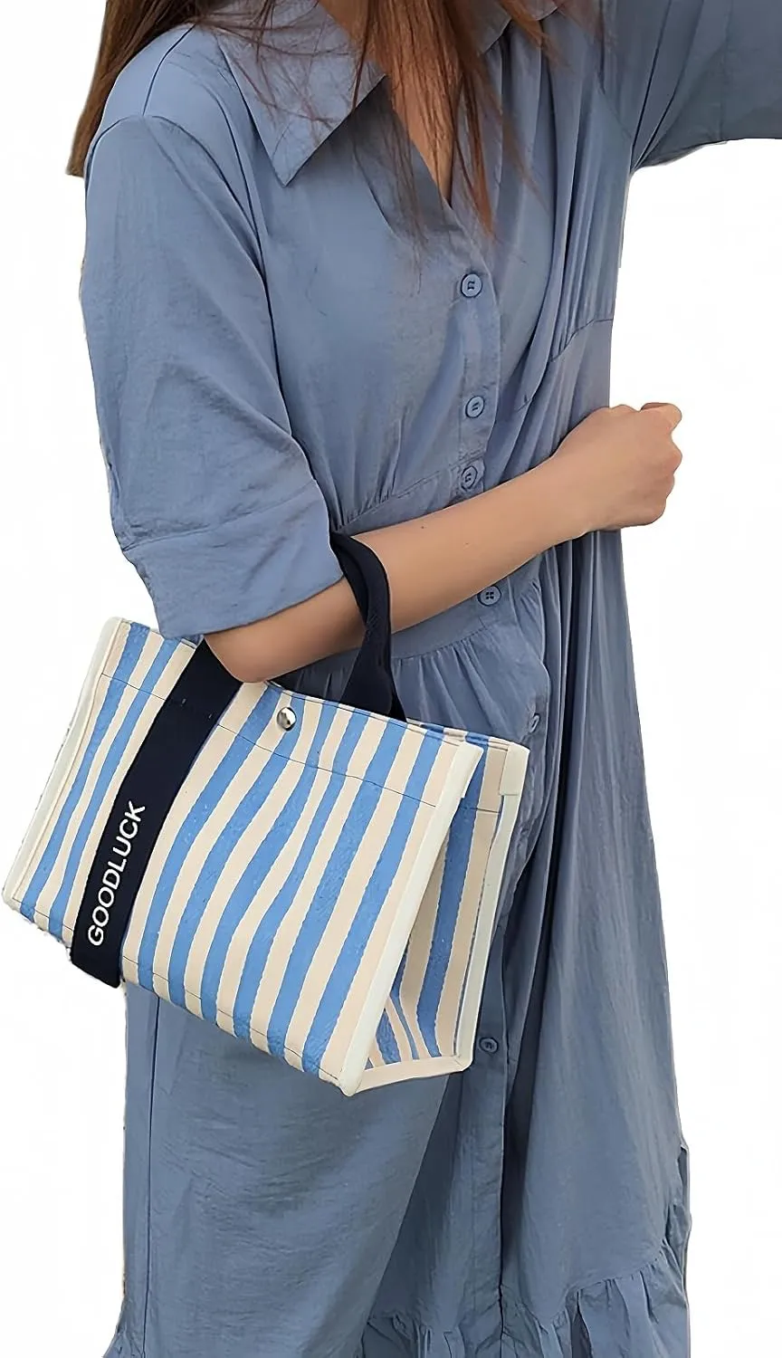 Canvas Crossbody Shoulder Bag for Women, Sling Tote with Handles & Removable Strap, Fanny Pack Travel Handbag