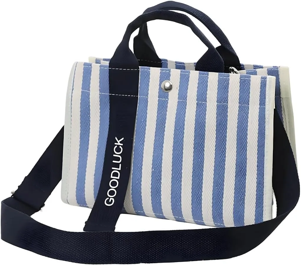 Canvas Crossbody Shoulder Bag for Women, Sling Tote with Handles & Removable Strap, Fanny Pack Travel Handbag