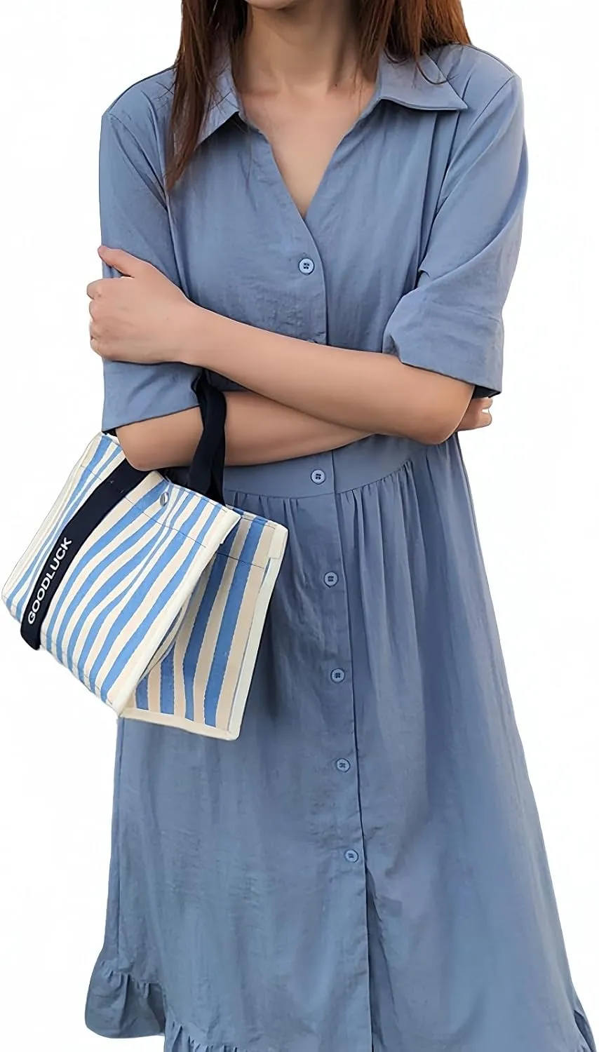 Canvas Crossbody Shoulder Bag for Women, Sling Tote with Handles & Removable Strap, Fanny Pack Travel Handbag