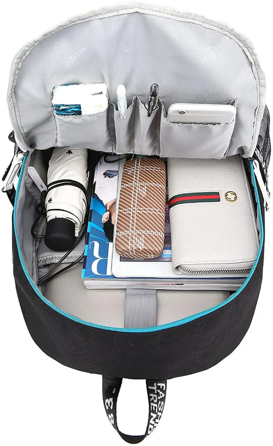 Canvas Korean Backpack Daypack Laptop Bag Student Rucksack School Bag with USB port 4
