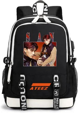 Canvas Korean Backpack Daypack Laptop Bag Student Rucksack School Bag with USB port 4