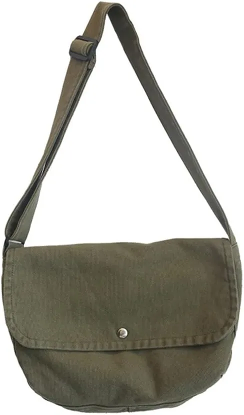Canvas Messenger Bag Vintage Hobo Crossbody Bag for Men Women Large Shoulder Purse Travel Hiking