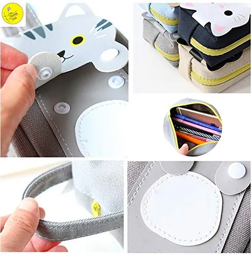 Canvas Pouches Cases Travel/ Office Stationary/ Pencil Pen/ Cosmetic/ Multipurpose-Kitty