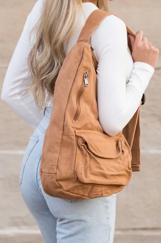 Canvas Sling Bag-Shoulder Bag-Crossbody Bag