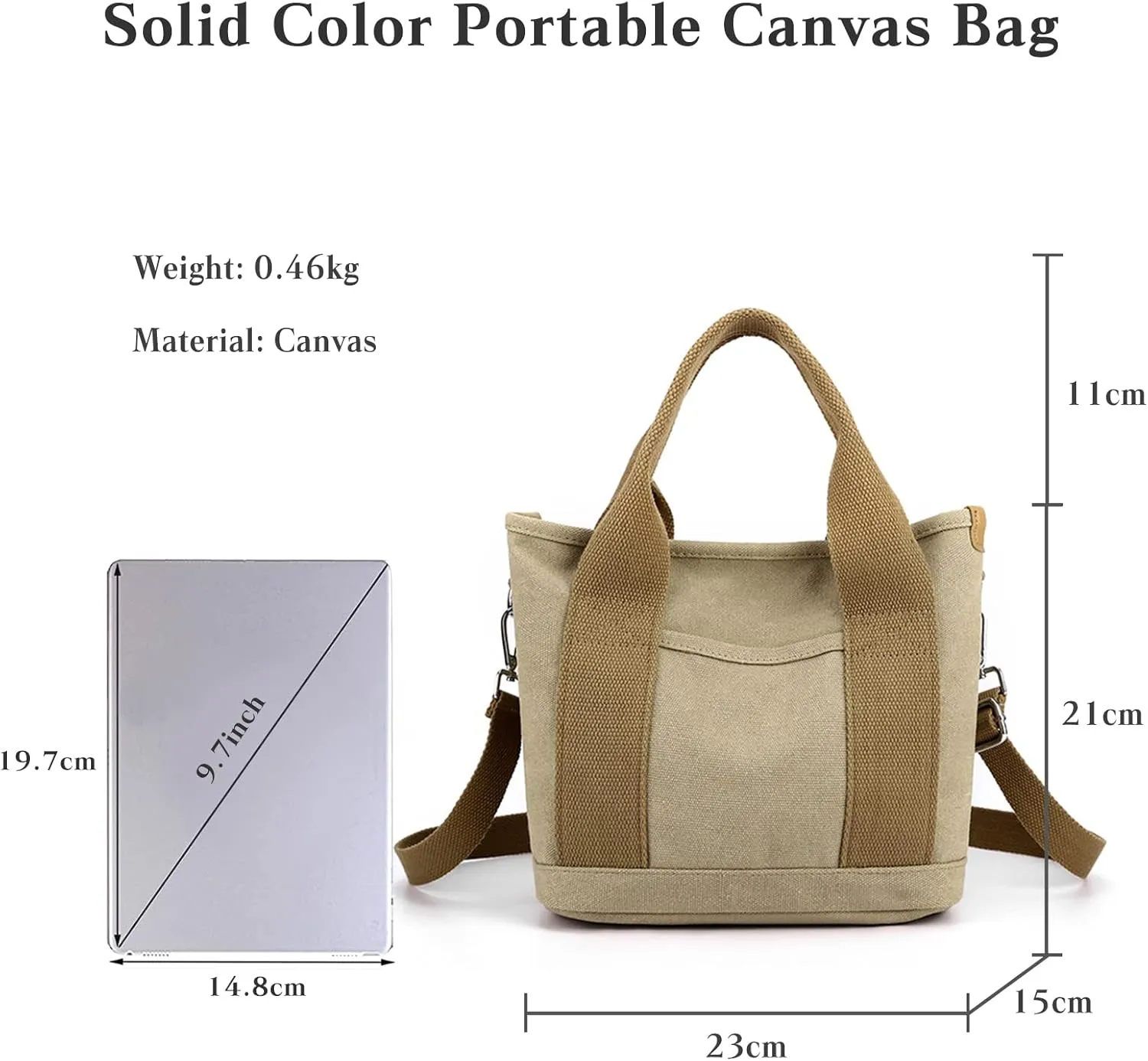 Canvas Tote Bag for Women Small Handbag Satchel Bag Shoulder Bag Top Handle Bag Messenger Bag Casual Crossbody Bag