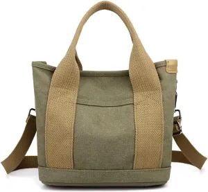 Canvas Tote Bag for Women Small Handbag Satchel Bag Shoulder Bag Top Handle Bag Messenger Bag Casual Crossbody Bag