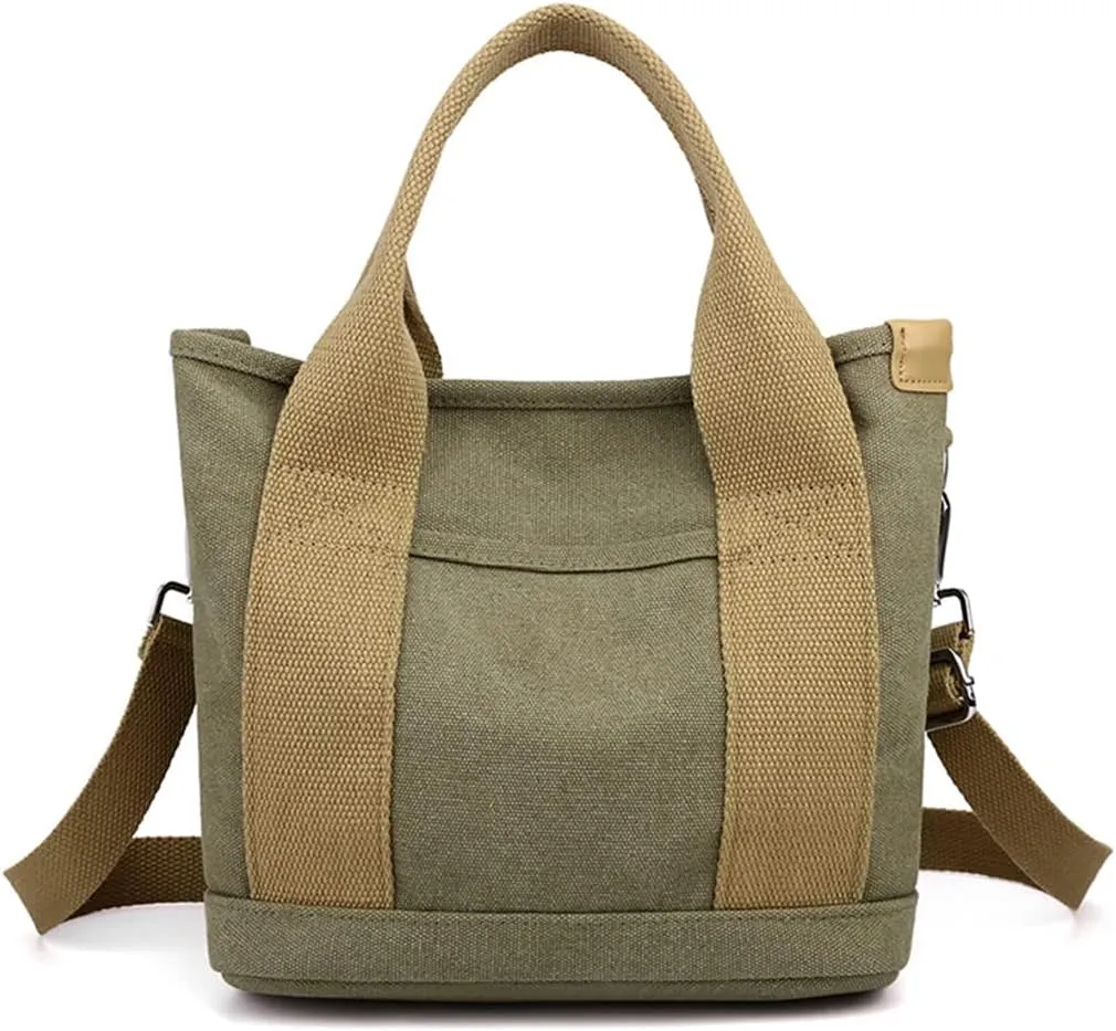 Canvas Tote Bag for Women Small Handbag Satchel Bag Shoulder Bag Top Handle Bag Messenger Bag Casual Crossbody Bag