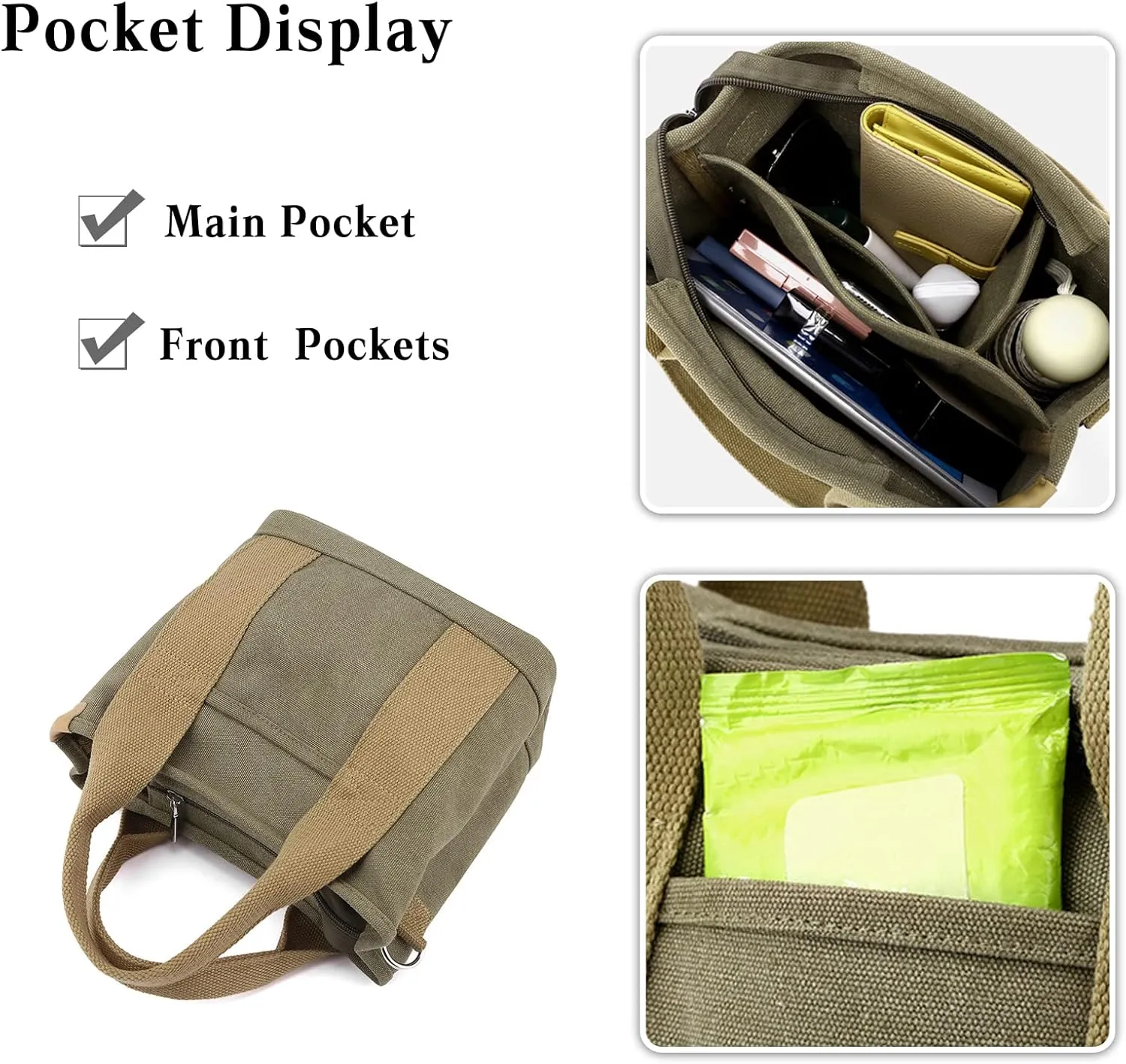 Canvas Tote Bag for Women Small Handbag Satchel Bag Shoulder Bag Top Handle Bag Messenger Bag Casual Crossbody Bag