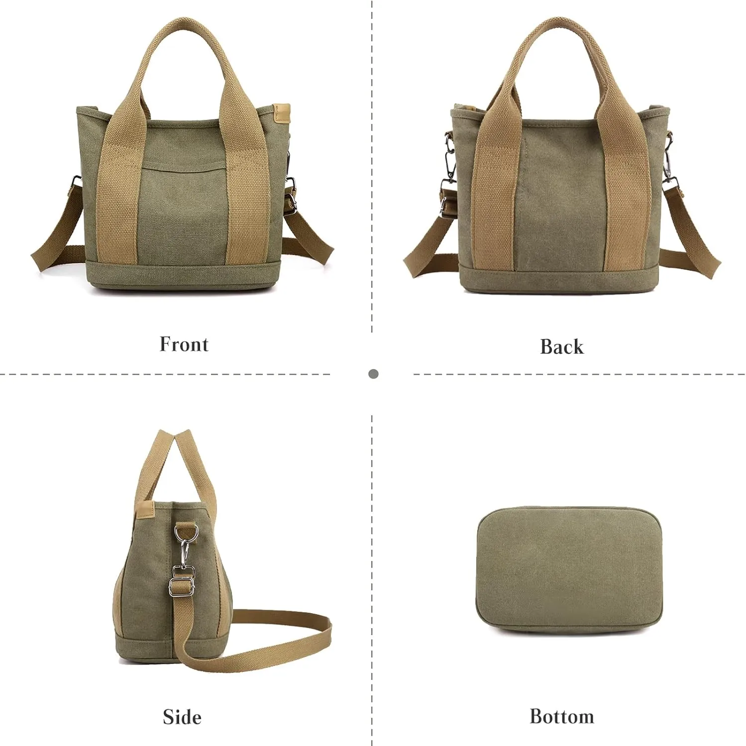 Canvas Tote Bag for Women Small Handbag Satchel Bag Shoulder Bag Top Handle Bag Messenger Bag Casual Crossbody Bag