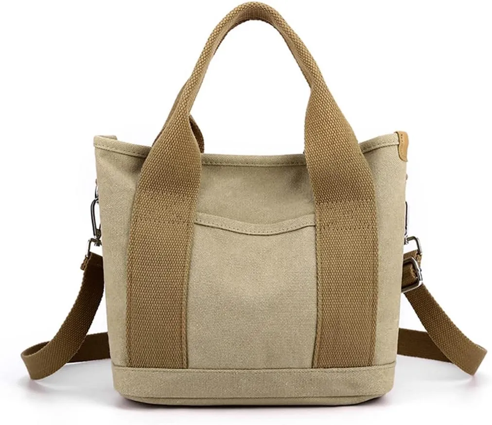 Canvas Tote Bag for Women Small Handbag Satchel Bag Shoulder Bag Top Handle Bag Messenger Bag Casual Crossbody Bag