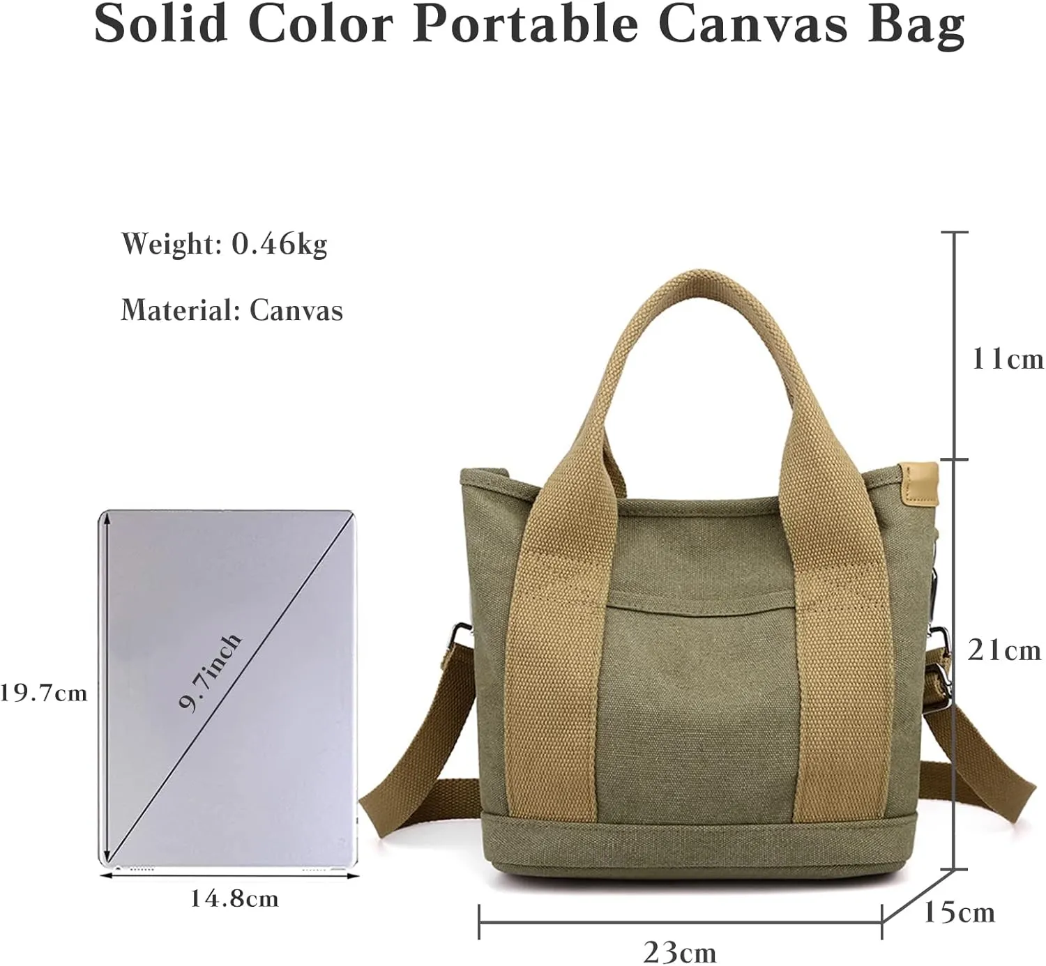 Canvas Tote Bag for Women Small Handbag Satchel Bag Shoulder Bag Top Handle Bag Messenger Bag Casual Crossbody Bag