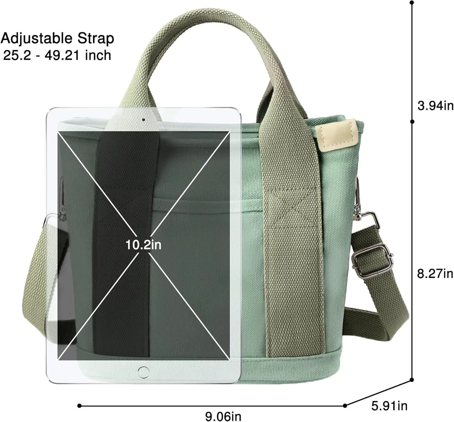 Canvas Tote Bag for Women Stylish Crossboy Handbag Casual Hobo Bag Top Handle Satchel with Multiple Pockets