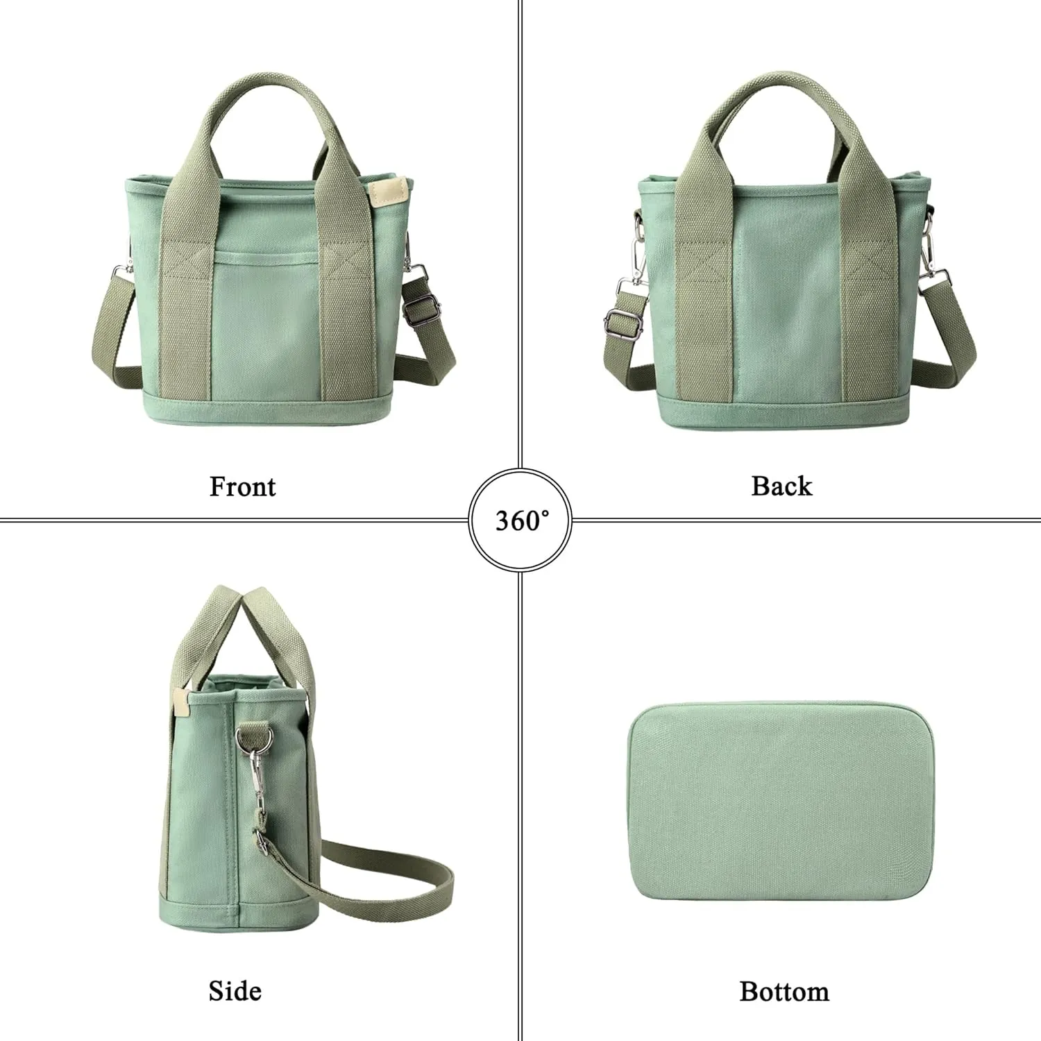 Canvas Tote Bag for Women Stylish Crossboy Handbag Casual Hobo Bag Top Handle Satchel with Multiple Pockets