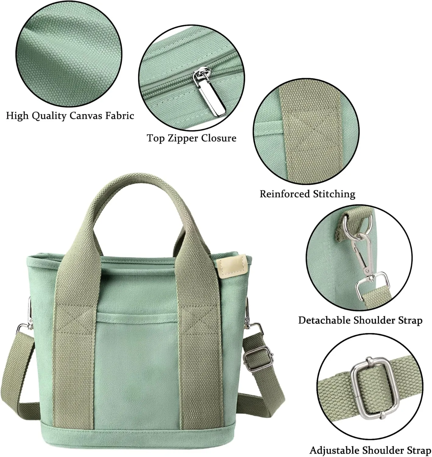 Canvas Tote Bag for Women Stylish Crossboy Handbag Casual Hobo Bag Top Handle Satchel with Multiple Pockets