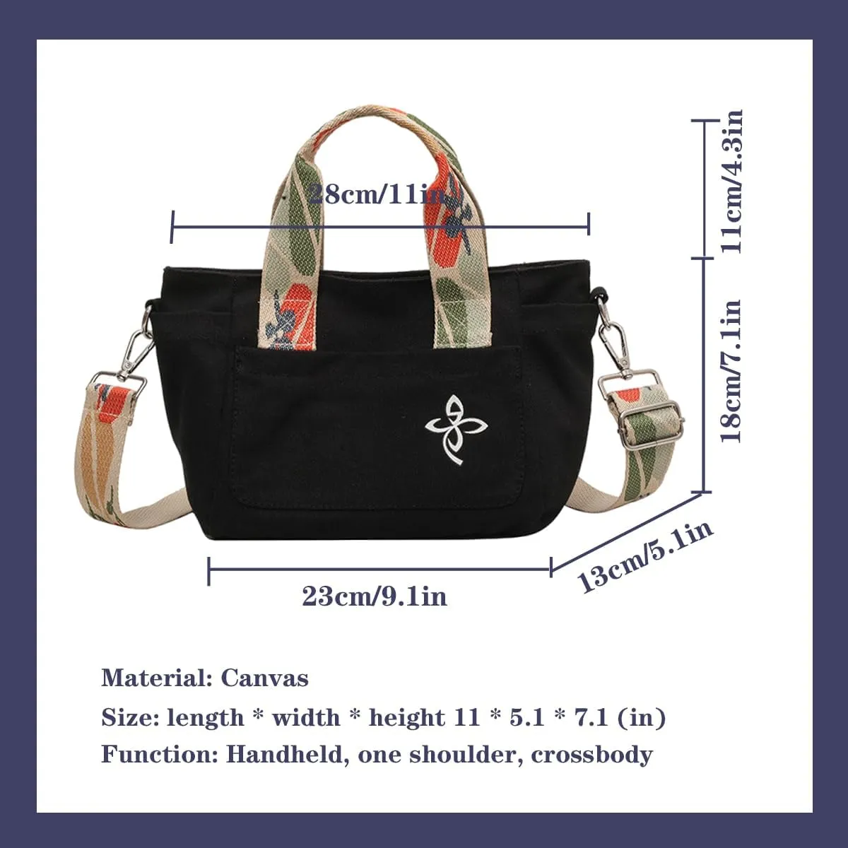 Canvas Tote Bag - Women's Leisure Commuter One Shoulder Crossbody