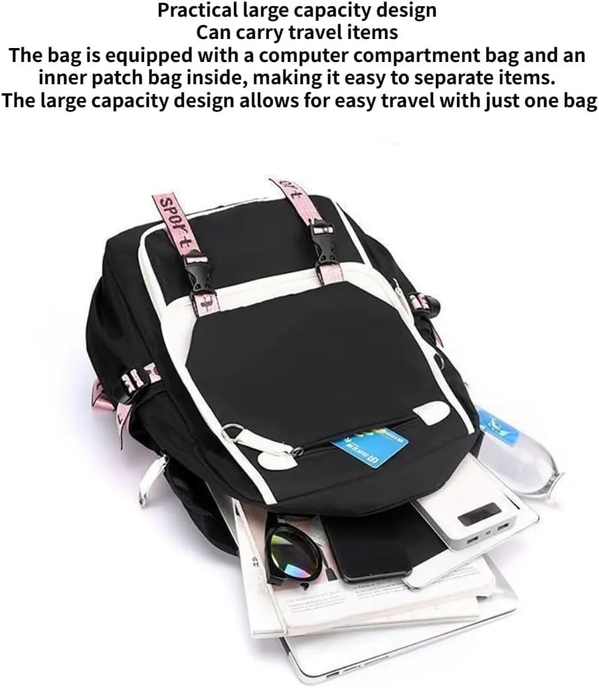 Capybara Print Backpack Gift for Women Polyester Bag Print Travel Bags Stylish Laptop Large Capacity Canvas Bag (Style F)