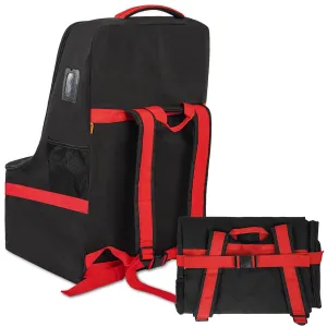 Car Seat Travel Bag Heavy Duty Car Seat Bag for Airplane Gate Check Car Seat Backpack with Shoulder Strap, Black Red