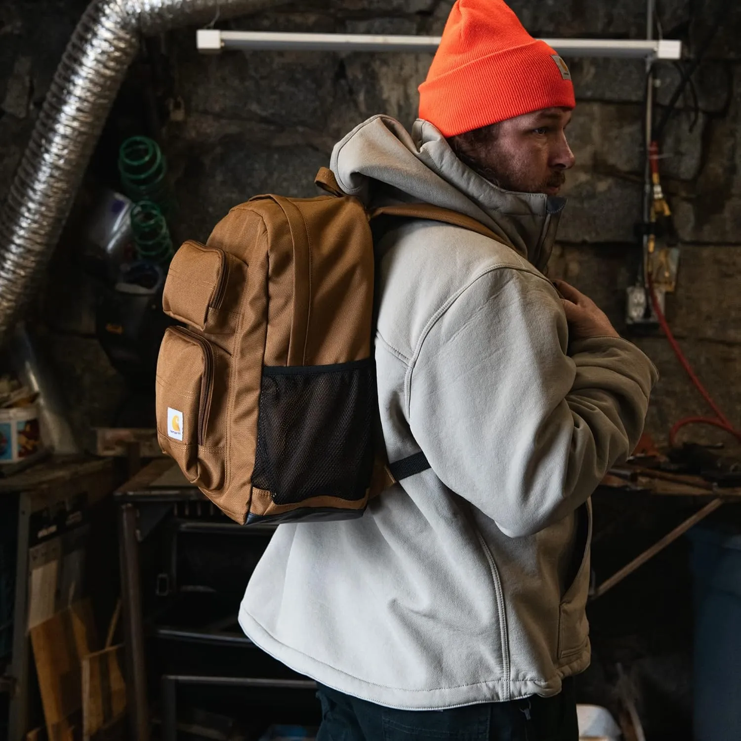 Carhartt 27L Single-Compartment Backpack, Durable Pack with Laptop Sleeve and Duravax Abrasion Resistant Base, Black, One Size